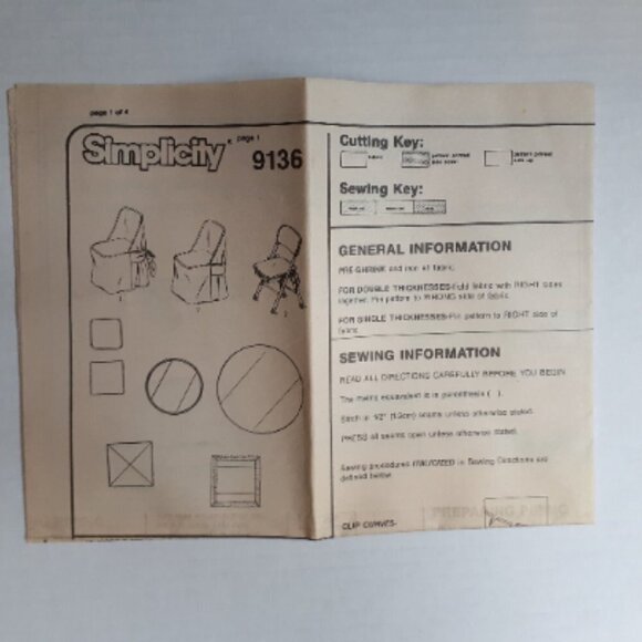 Simplicity Home 9136 sewing pattern picnic linens vintage uncut garden party BBQ - Picture 5 of 5
